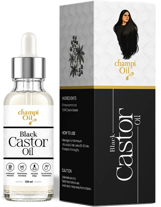 Champi Oil Black Castor Oil for dry, weak and thick-looking hair care