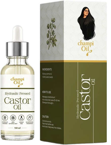 Champi Oil Castor Oil for dry hair, scalp nourishment and fuller-looking strands