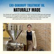 EXO Dandruff Treatment Oil procedure from scalp sectioning to targeted application and massage