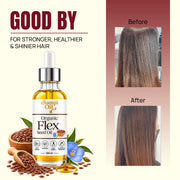 Goodbye to dry dull-looking hair with regular Organic Flax Seed Oil care