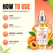 Applying Apricot Oil to dry hair lengths and gently massaging a small amount into the scalp