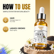 Applying Black Seed Oil to the scalp and hair roots with gentle massage