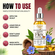 Applying Organic Flax Seed Oil to the scalp and hair lengths with gentle massage