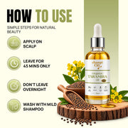 Applying Taramira Oil to the scalp and hair roots with gentle massage