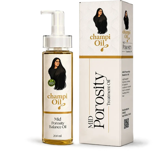 Champi Oil Mid Porosity Hair Oil for balanced moisture, softness and shine 