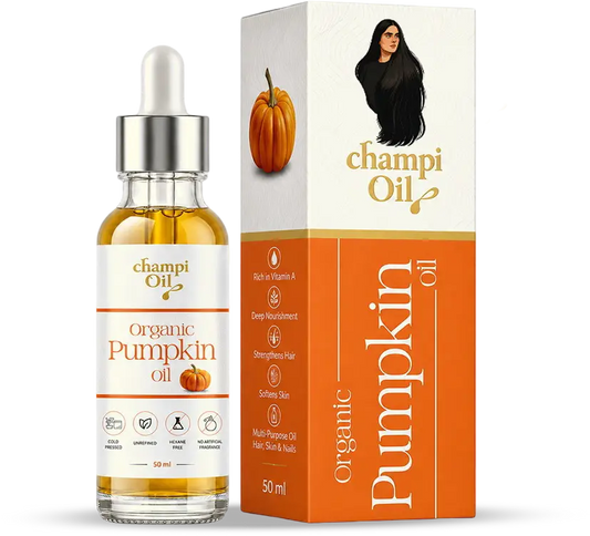 Champi Oil Pumpkin Seed Oil bottle for natural hair and scalp care